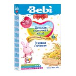 Каша молочная, Bebi (Беби) 200 г Премиум 3 злака с печеньем с 6 мес