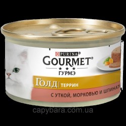 Консервы для кошек, Gourmet (Гурме) 85 г Голд с уткой морковью и шпинатом