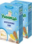 Каша молочная, Умница 200 г многозерновая с 6 мес картонная коробка