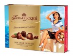 Конфеты, 200 г Дарк крим коллекшн с целым фундуком и дробленым миндалем в темном шоколаде коробка