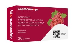 Комплекс экстрактов листьев красного винограда и гинкго билоба, ЗдравСити капс. 300 мг №30