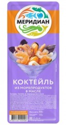 Коктейль, Меридиан 200 г из морепродуктов в масле