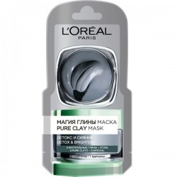 Маска для лица, L'Oreal (Лореаль) 6 мл Магия Глины детокс и сияние с углем для всех типов кожи